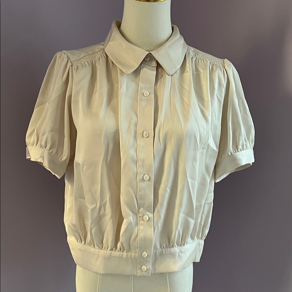 Elegant Cream Button-Up Blouse